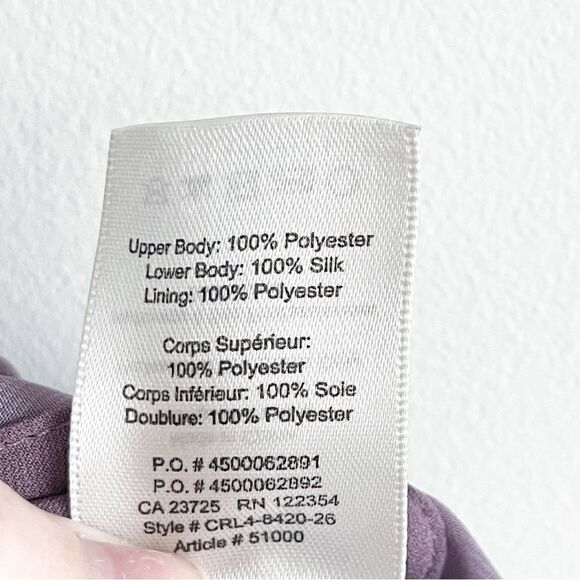 Wilfred Silk Vignette Dress Lilac Purple Sleeveless Women's 00 Mini V-Neck - Picture 7 of 10